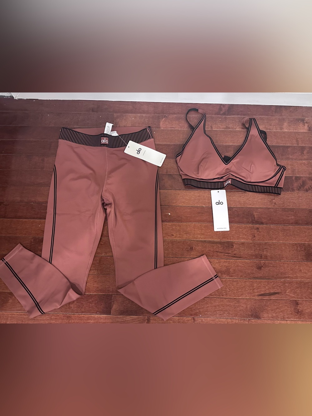 ALO Rust Leggings and Bralette Set
